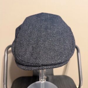 Jangoul Wool Blend Flat Cap Ivy Newsboy Hat Gray Herringbone 54cm